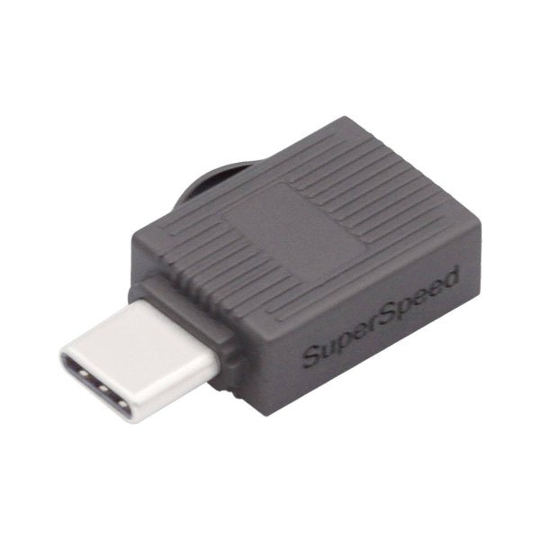 SYSTEM-S USB 3.1 Type C Micro SD kortalesari SDXC millistykki í gráu