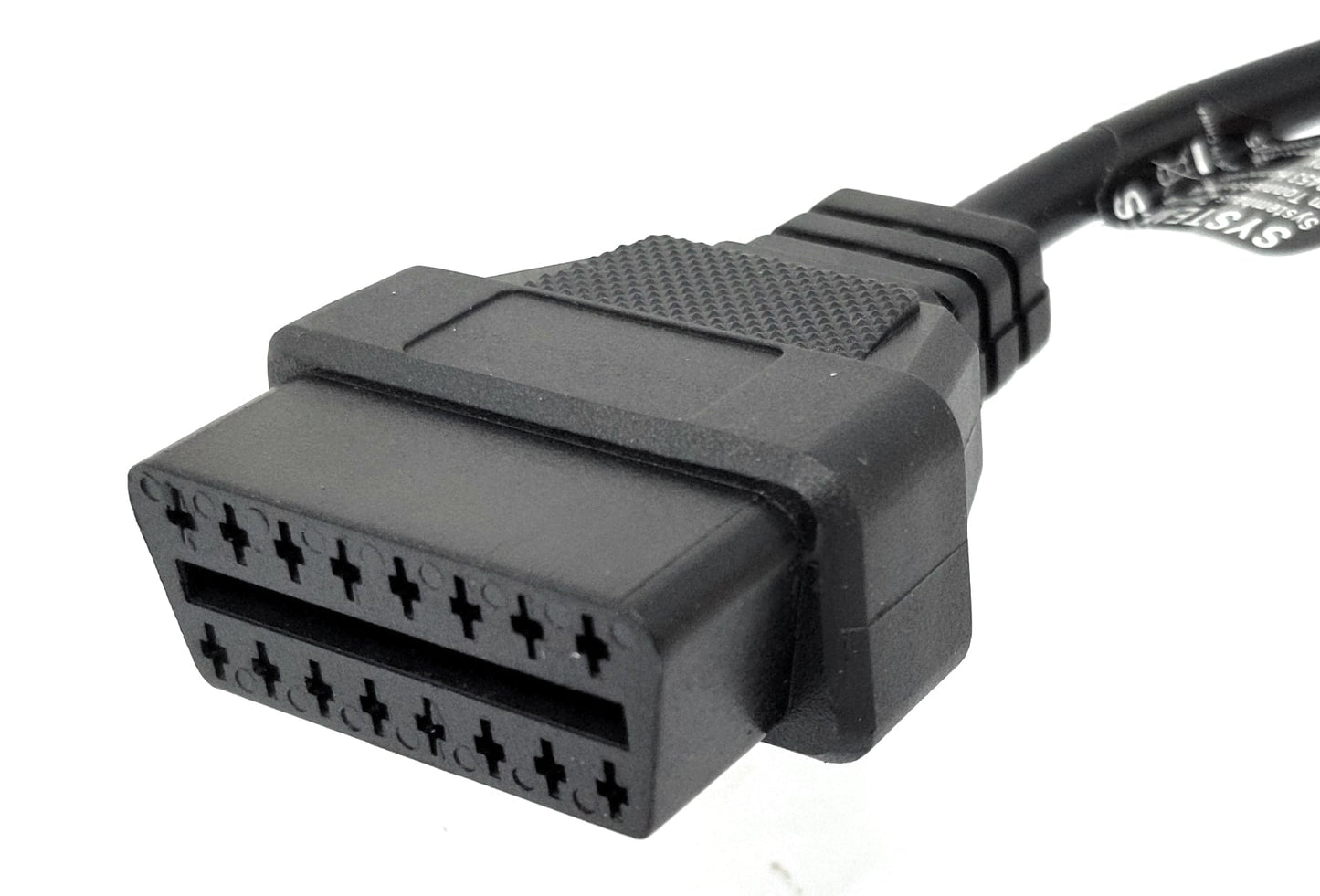 SYSTEM-S OBD snúra 30 cm OBD 2 tengill fyrir Honda 3 pinna í svörtu fyrir bílgreiningar