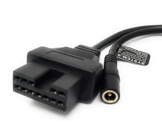SYSTEM-S OBD Kabel 20 cm OBD 2 Buchse für Mitsubishi 12pin in Schwarz für Auto Diagnose