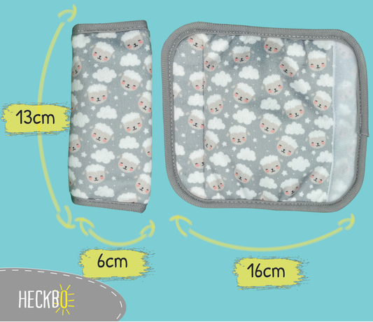 Baby seat belt protector sheep with clouds