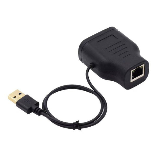 SYSTEM-S LAN Y millistykki 2x RJ45 kvenkyns í kvenkyns Ethernet skiptingartæki USB 3.0 snúra svart