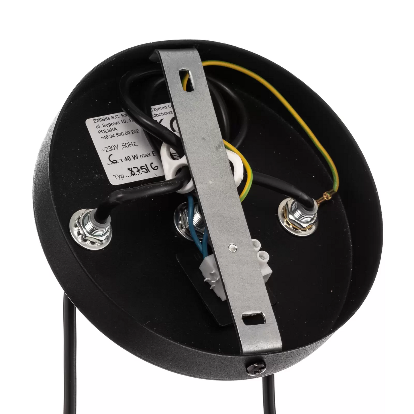 Hengilampi á lager, Glassy, 6 perur, grafít, gulbrúnt, glært gler, 110 cm, ljóslampi