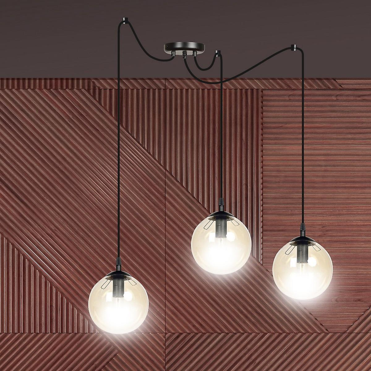 B-Ware Emibig Lighting Gigi Black Glass Globe Cluster Pendelleuchte Deckenleuchte Lampe