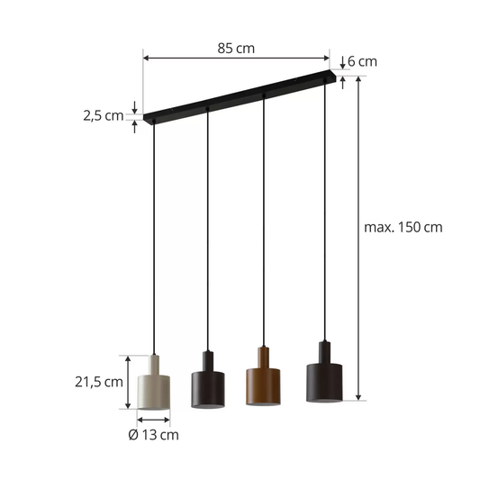 B-stock Lindby hanging light Ovelia black/brown/beige hanging lamp lamp pendant light954