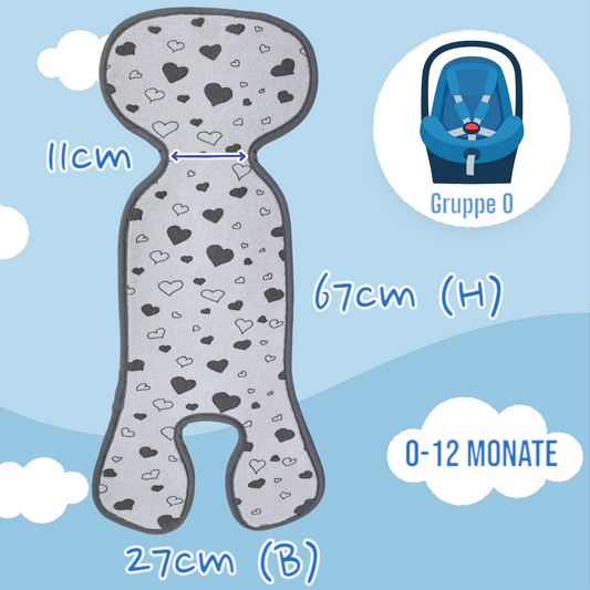 Carrycot seat cover group 0 hearts