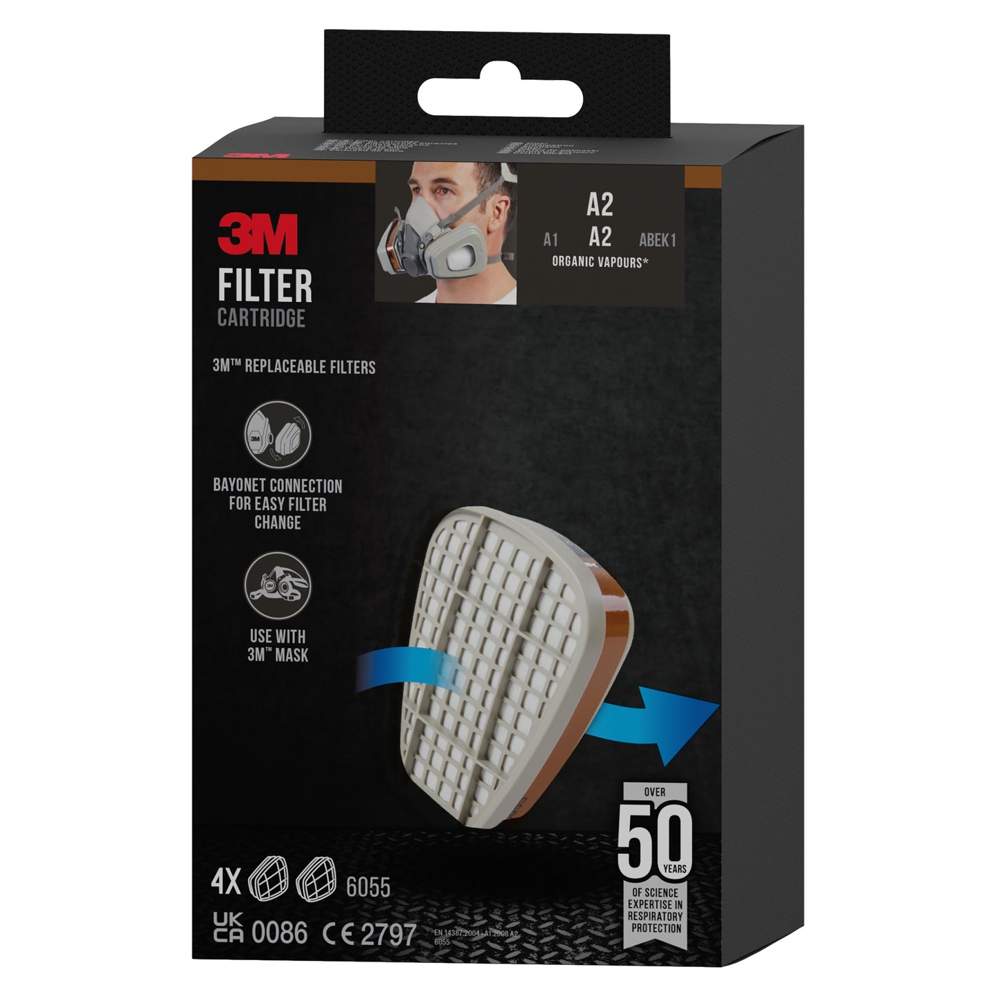 3M™ Filterpatrone 6055, A2 Organische Dämpfe