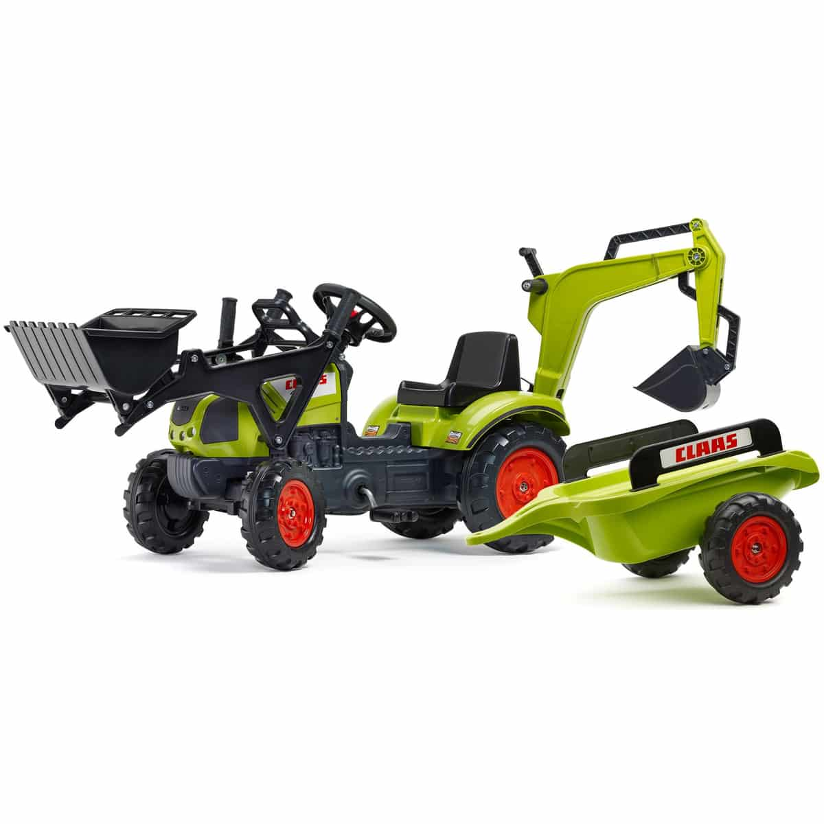 B-Ware Falk 2040 N Kinder Trecker Bagger Lader Claas Arion 410 Anhänger Baggerschaufel
