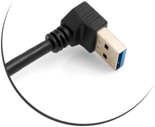 SYSTEM-S Micro USB 3.0 90° Grad links gewinkelt auf USB Typ A 3.0 Abwärts gewinkelt Kabel 27cm