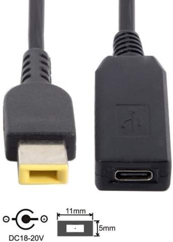 SYSTEM-S USB 3.1 snúra 23 cm Type C kvenkyns í rétthyrndan 11,0 x 5,0 mm karlkyns
