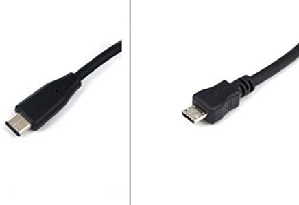System-S USB Type C 3.1 í Micro USB 2.0 millistykki OTG On the Go hýsingarsnúra, 10 cm í svörtu