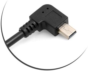SYSTEM-S Mini USB 90° right angled plug to Mini USB socket cable data cable charging cable 27 cm