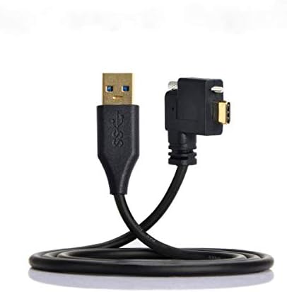 SYSTEM-S USB 3.1 cable 3 m Type C male to 3.0 Type A male angle screw black