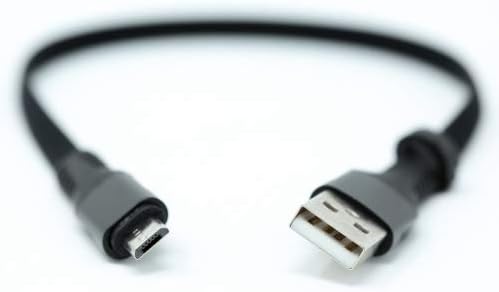 System-S USB A karlkyns í Micro USB karlkyns snúra, flatsnúra, 32 cm, svört