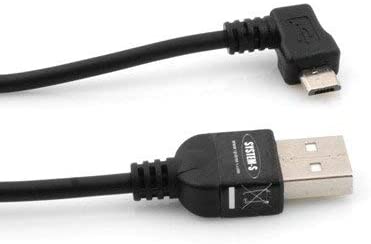 System-S USB 2.0 cable for USB-A to USB Micro-B 300 cm angled connector 90 degrees System-S