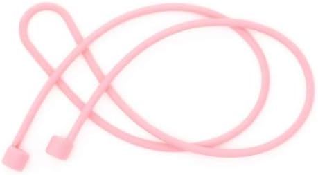 System-S 1x Silikon Halteband Holder für AirPods Kopfhörer in Pink