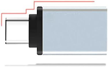 SYSTEM-S USB OTG millistykki fyrir ferðina, USB Type C 3.1 (karlkyns) í USB A 3.0 (kvenkyns) millistykki, silfurlitað