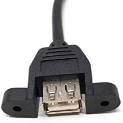 System-S USB Type A (karlkyns) snúra í USB Type A (kvenkyns) tvöfaldan snúru fyrir spjaldfestingu, 32 cm