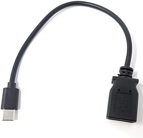 SYSTEM-S USB 3.1 snúra 15 cm Type C karlkyns í 2.0 A kvenkyns í svörtu