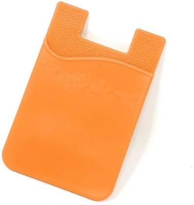 System-S 1x Smartphone Kartenhalter Silkonhülle Kartenetui in Orange
