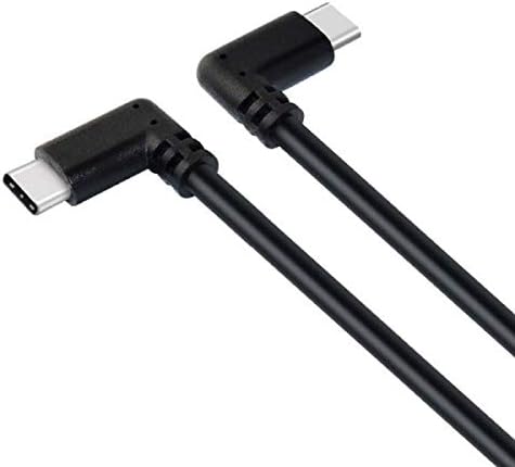 SYSTEM-S USB 3.1 Gen 2 snúra 5 m Tegund C karlkyns í karlkyns 2x horntengi í svörtu