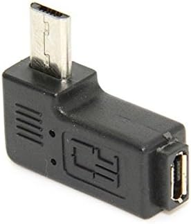 System-S 90° left angled angled connector Micro USB to Micro USB adapter OTG host cable flash drive connection for smartphone mobile phone tablet PC