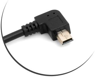 SYSTEM-S Mini USB snúra 90° rétthyrnd tengi í USB gerð A tengi gagnasnúra hleðslusnúra 13 cm