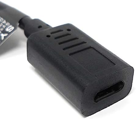 SYSTEM-S USB 3.1 snúra 25 cm Type C kvenkyns í Type B karlkyns millistykki í svörtu