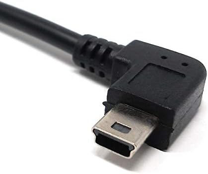 SYSTEM-S USB 2.0 snúra 20 cm Mini B tengi í tengi horn millistykki í svörtu