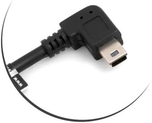 SYSTEM-S Mini USB 90° vinstri horn karlkyns í mini USB kvenkyns snúra gagna- og hleðslusnúra 27 cm