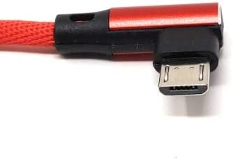 SYSTEM-S Micro USB snúra vinstri halla á snúningshæfan USB tengi Type A 2.0 í rauðum lit, 98 cm
