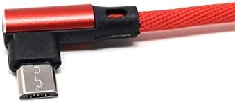 SYSTEM-S Micro USB snúra vinstri halla á snúningshæfan USB tengi Type A 2.0 í rauðum lit, 98 cm