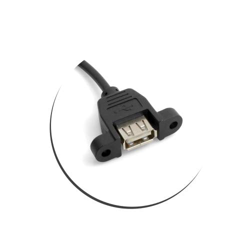 SYSTEM-S USB tegund B karlkyns í USB A kvenkyns tengi fyrir spjaldfestingu USB snúru framlengingarsnúra 50 cm
