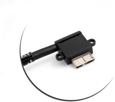 SYSTEM-S Micro USB 3.0 90° Grad links gewinkelt auf USB Typ A 3.0 Abwärts gewinkelt Kabel 27cm