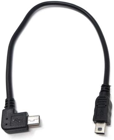 SYSTEM-S USB 2.0 snúra 20 cm Mini B tengi í tengi horn millistykki í svörtu