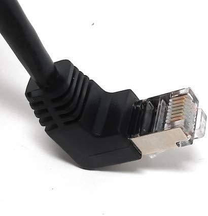 SYSTEM-S LAN snúra 0,5 m RJ45 tengi Ethernet snúra netsnúra vinklaður í svörtu