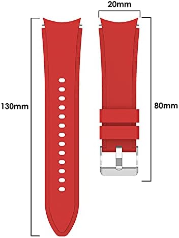 System-S sveigjanleg sílikonól 20mm fyrir Samsung Galaxy Watch 4 snjallúr, rauð