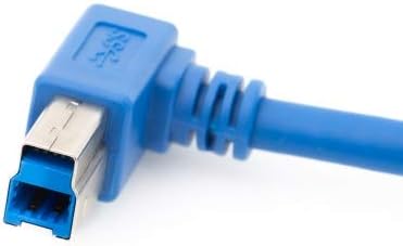 SYSTEM-S USB A 3.0 karlkyns í USB Tegund B 3.0 karlkyns 90° rétthyrndur kapall 50 cm