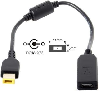 SYSTEM-S USB 3.1 snúra 23 cm Type C kvenkyns í rétthyrndan 11,0 x 5,0 mm karlkyns
