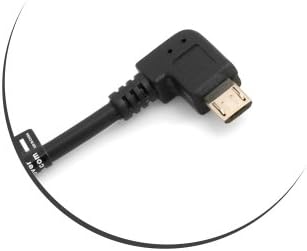 SYSTEM-S Micro USB snúra 90° vinstri hallandi tengi í USB 2.0 Tegund A 90° hægri hallandi gagnasnúra hleðslusnúra u.þ.b. 27 cm