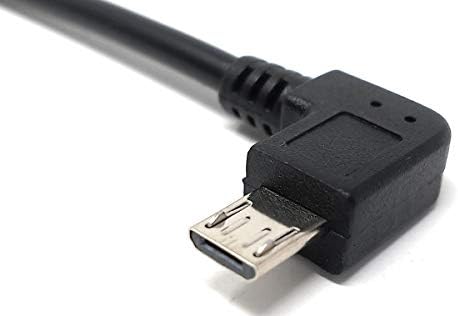 SYSTEM-S USB 2.0 snúra 22 cm Mini B tengi í Micro B tengi, vinklaður, svartur