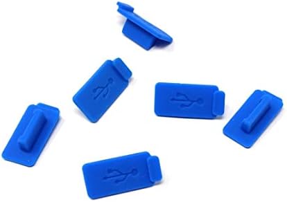 SYSTEM-S 6x USB Type A rykvarnarhlíf úr sílikoni í bláu