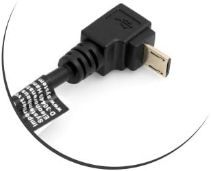 SYSTEM-S OTG Micro USB (male) 90° downward angle cable to USB Type A (female) adapter cable 13 cm with OTG function