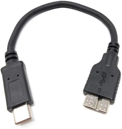 SYSTEM-S USB 3.1 snúra 17 cm Type C tengi í 3.0 Micro B tengi í svörtu
