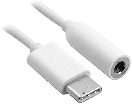 SYSTEM-S Audio Cable 3.5 mm Jack to USB 3.1 Type C Male Adapter in White