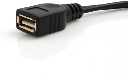 SYSTEM-S USB 2.0 Y Kabel 12 cm Typ A Buchse zu Micro Stecker + Buchse Adapter in Schwarz
