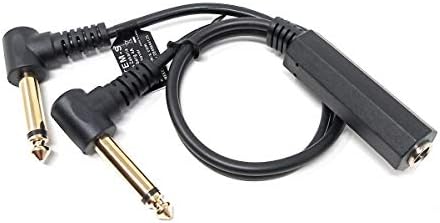 SYSTEM-S Hljóð Y-snúra 22 cm 6,35 mm Steríó 2x Jack karlkyns í kvenkyns millistykki svart