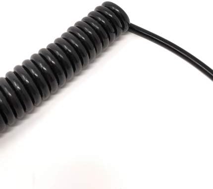 SYSTEM-S USB snúra af gerð A í USB af gerð C 3.1 90° hallandi spíral snúra 40 til 100 cm