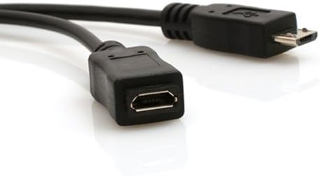 SYSTEM-S USB 2.0 Y snúra 12 cm Type A kvenkyns í Micro karlkyns + kvenkyns millistykki í svörtu