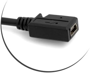 SYSTEM-S Mini USB 90° Grad aufwärts gewinkelt Winkel Kabel auf Mini USB Buchse Adapter Datenkabel Ladekabel 27 cm