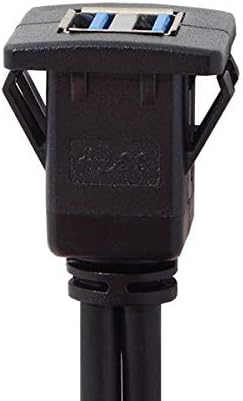 SYSTEM-S Dual USB A 3.0 Buchse auf 2x USB A 3.0 Stecker Verlängerungskabel Einbaubuchse 100cm